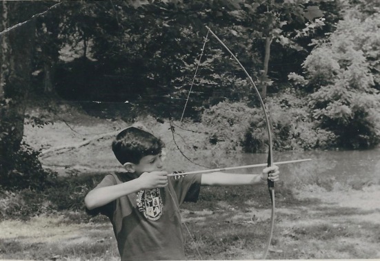 1961: Taking aim at the archery range behind Saniford Hall