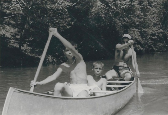 1962: Denny Berman canoeing on the raging waters of the Big Elk